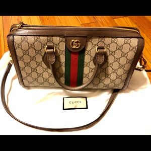 GUCCI Ophidia GG Medium Top Handle Bag